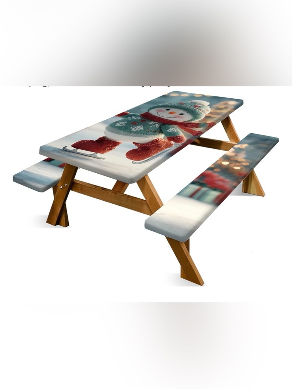 New Christmas Picnic Table Cover with Bench Cover, Outdoor Picnic Table MRSP $30